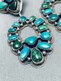 Important Vintage Native American Navajo Cerrillos Turquoise Sterling Silver Earrings-Nativo Arts