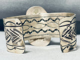 Gigantic Native American Navajo Kingman Turquoise Sterling Silver Bracelet-Nativo Arts