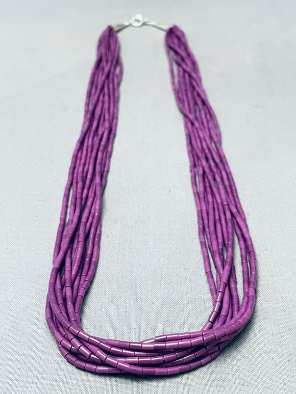 Fab Native American Navajo Sugulite Heishi Native American Navajo Sterling Silver Necklace-Nativo Arts