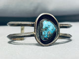 Magnificent Vintage Native American Navajo Pilot Mountain Turquoise Sterling Silver Bracelet-Nativo Arts