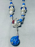Best Vintage Santo Domingo Lapis Sterling Silver Necklace-Nativo Arts
