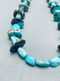 One Of Most Unique Vintage Native American Navajo Segmented Turquoise Sterling Silver Necklace-Nativo Arts