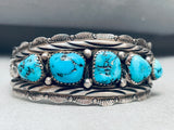 Bea Nez Vintage Native American Navajo Turquoise Sterling Silver Bracelet-Nativo Arts