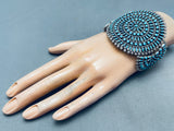 One Of The Best Vintage Native American Zuni Turquoise Sterling Silver Cluster Bracelet-Nativo Arts