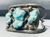 Boulders Of Turquoise Vintage Native American Navajo Sterling Silver Bracelet-Nativo Arts