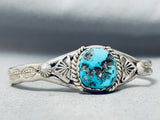 Important Santo Domingo Wayne Aguilar Turquoise Sterling Silver Bracelet-Nativo Arts