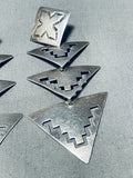 Special Vintage Native American Navajo Sterling Silver Earrings-Nativo Arts