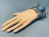 181 Grams Spider Turquoise Native American Navajo Sterling Silver Bracelet-Nativo Arts
