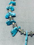 Huge Nuggets Of Turquoise Vintage Native American Navajo Sterling Silver Necklace-Nativo Arts