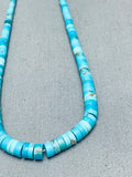 One Of The Best Vintage Native American Navajo Turquoise Heishi Sterling Silver Necklace Old-Nativo Arts