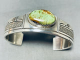 Incredible Vintage Native American Navajo Green Turquoise Sterling Silver Bracelet-Nativo Arts
