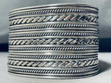 23 Story Tall Vintage Native American Navajo Sterling Silver Bracelet Cuff-Nativo Arts
