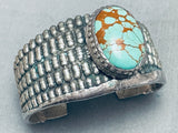 Native American Anthony Lovato Vintage Santo Domingo Turquoise Sterling Silver Bracelet-Nativo Arts