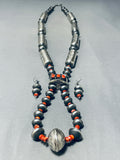 Best Native American Navajo Spiny Pyster Tubule Sterling Silver Stamped Signed Necklace-Nativo Arts