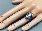 Detailed Vintage Southwest Frog Sterling Silver Ring-Nativo Arts
