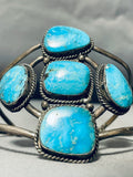 Huge Vintage Native American Navajo Turquoise Cross Sterling Silver Bracelet-Nativo Arts