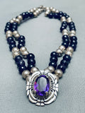 One Of The Most Fab Vintage Native American Navajo Amethyst Sterling Silver Necklace-Nativo Arts