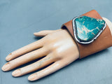 Massive Vintage Native American Navajo Royston Turquoise Sterling Silver Ketoh Bracelet-Nativo Arts