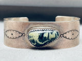 One Of The Most Unique Vintage Native American Navajo Green Turquoise Sterling Silver Bracelet-Nativo Arts