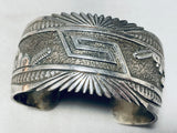 Mont Gibson!! Vintage Navajo Sterling Silver Geomtric Bracelet-Nativo Arts