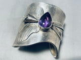 One Of The Most Unique Vintage Native American Navajo Amethyst Sterling Silver Bracelet-Nativo Arts