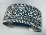 Spellbinding Vintage Native American Navajo Sterling Silver Bracelet Signed Linda Marble-Nativo Arts
