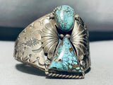 Important John Baca Vintage Native American Navajo Spiderweb Turquoise Sterling Silver Bracelet-Nativo Arts