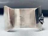 Chunky Morenci Turquoise Vintage Native American Navajo Sterling Silver Bracelet Cuff-Nativo Arts