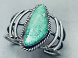 Rare Huge Vintage Native American Navajo Damale Turquoise Sterling Silver Bracelet-Nativo Arts