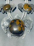 420 Grams Native American Navajo Turquoise Turtle Squash Blossom Necklace Sterling Silver-Nativo Arts
