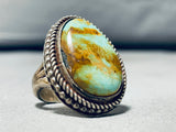 One Of The Best Vintage Native American Navajo Huge Royston Turquoise Sterling Silver Ring-Nativo Arts