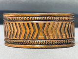 Incredible Vintage Native American Navajo Handstamped Copper Bracelet-Nativo Arts