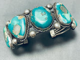 One Of The Best Vintage Native American Navajo Gilbert Turquoise Mine Sterling Silve Rbracelet-Nativo Arts