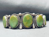 One Of The Best Vintage Native American Navajo Green Turquoise Sterling Silver Bracelet-Nativo Arts
