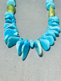 Tears Of Joy Turquoise Vintage Native American Navajo Sterling Silver Necklace-Nativo Arts