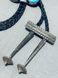 One Of The Coolest Vintage Native American Navajo Turquoise Sterling Silver Bolo Tie This Year!-Nativo Arts