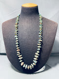 Beautiful Vintage Native American Navajo Royston Turquoise Heishi Sterling Silver Necklace-Nativo Arts
