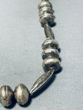 One Of The Most Unique Vintage Native American Navajo Hand Hammered Sterling Silver Necklace-Nativo Arts