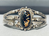 Early Very Old Vintage Native American Navajo Petrified Wood Sterling Silver Bracelet-Nativo Arts