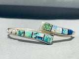 6 Inch Wrist Grace Smith Vintage Native American Navajo Inlay Sterling Silver Bracelet-Nativo Arts