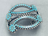 One Of The Best Vintage Native American Zuni Turquoise Sterling Silver Bracelet-Nativo Arts