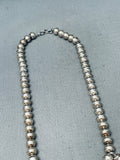 Wayne Etsitty Vintage Native American Navajo Turquoise Sterling Silver Squash Blossom Necklace-Nativo Arts