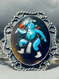 Koyemsi Important Vintage Native American Zuni Turquoise Sterling Silver Bracelet-Nativo Arts