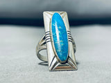 Fantastic Vintage Native American Navajo Morenci Turquoise Sterling Silver Ring-Nativo Arts