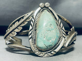 Mint Green Early Vintage Native American Navajo Turquoise Sterling Silver Bracelet-Nativo Arts