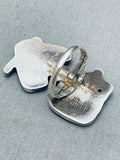 One Of A Kind Vintage Native American Zuni Snoopy Inlay Sterling Silver Native American Zuni Ring-Nativo Arts