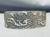 Crazy Hand Detail Vintage Native American Navajo Sterling Silver Bracelet-Nativo Arts