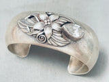 Lorenzo Secatero Stunning Vintage Native American Navajo Swirl Calcite Sterling Silver Bracelet-Nativo Arts