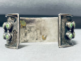 One Of Best Very Early Vintage Native American Navajo Green Turquoise Sterling Silver Bracelet-Nativo Arts