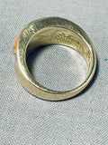 14k Gold Vintage Native American Navajo Size 7 Inlay Ring-Nativo Arts